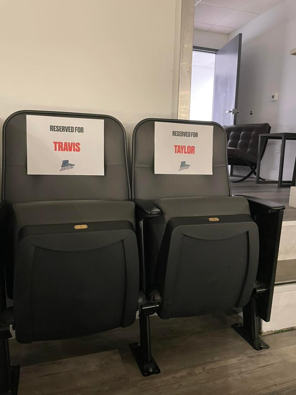The Florida Everblades minor league hockey team has reserved two seats in a suite at Hertz Arena for the team's home opener on Oct. 28. One is for NFL star Travis Kelce and one is for ultra-popular signer Taylor Swift.