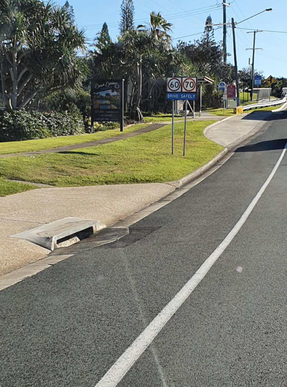 Pictured is the speed sign on David Low Way in Noosa - where one indicates the speed in 60km/h, and the other says 70km/h