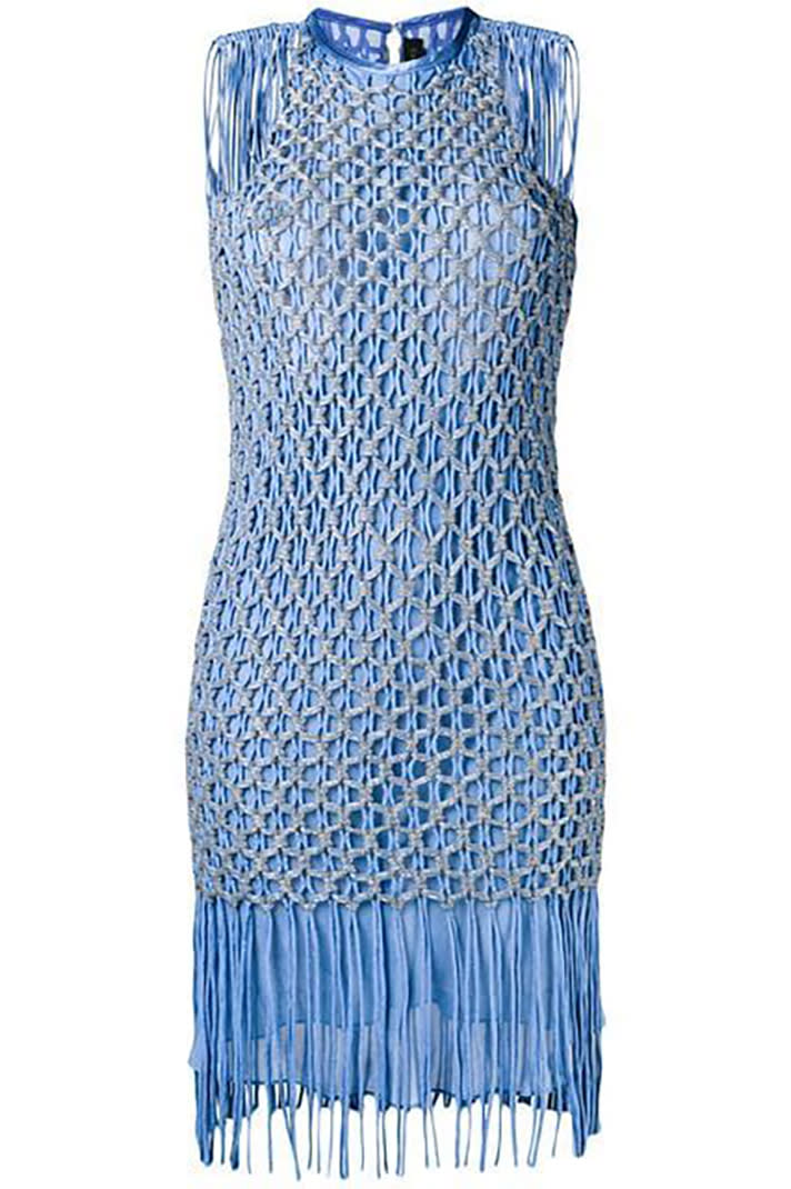Versace Macramé Fringe Dress