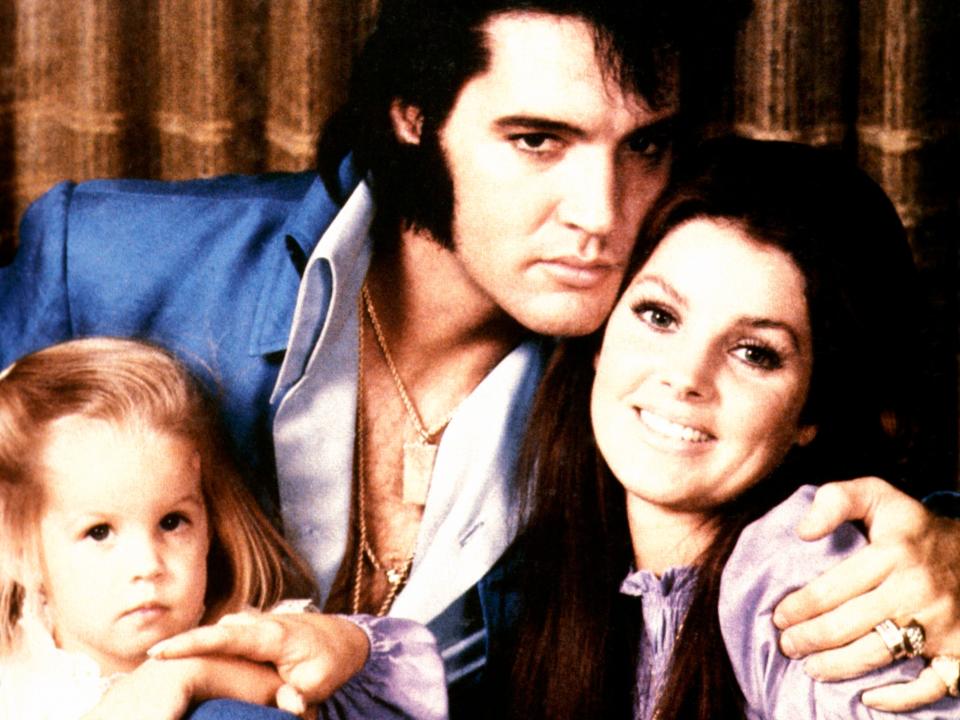 Elvis, Priscilla and Lisa-Marie Presley c. 1970