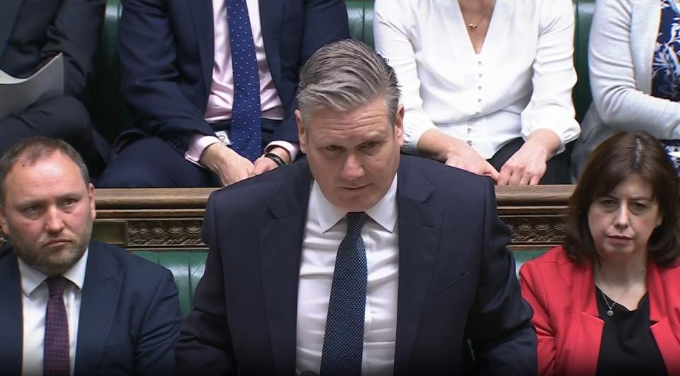 Keir Starmer pursued the Prime Minister on  plans to abolish National Insurance (House of Commons/UK Parliament/PA Wire)