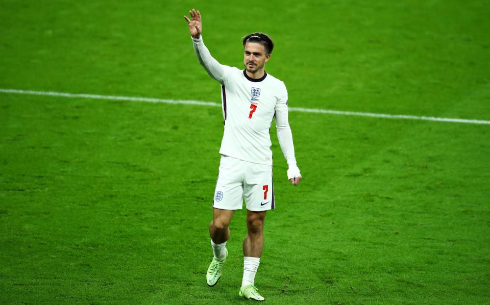 Jack Grealish of England waves to the crowd after the UEFA Euro 2020 Championship Group D match between Czech Republic and England at Wembley Stadium on June 22, 2021 in London, England. - GETTY IMAGES