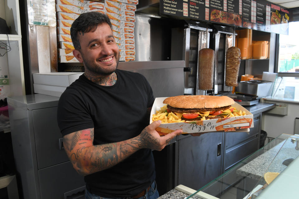 The burger would usually serve ten people. (SWNS)