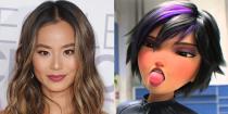 <p>Jamie Chung, <em>The Real World</em> cast member turned Hollywood actress, voiced Go Go Tomago, the spunky student turned super hero with discs on her wrists and feet. <em>New Girl</em>’s Damon Wayans Jr. also voiced a member of the super group (Wasabi) in the 2014 movie, as did <em>Silicon Valley</em>’s T.J. Miller who played Fred.</p>