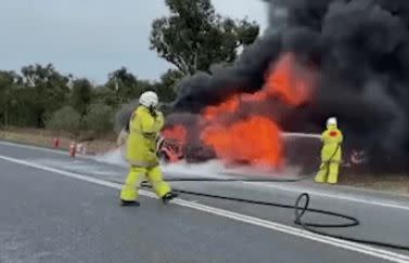 澳洲高速公路車禍。（圖／翻攝自推特）