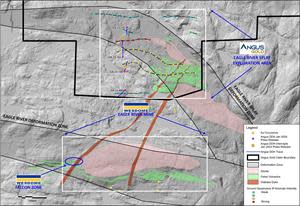 Surface Map – Angus Gold’s Eagle River Splay Exploration Area, Golden Sky Project