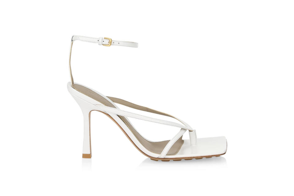 bottega veneta Stretch Leather Sandals, square toe leather thong sandals, thong sandals