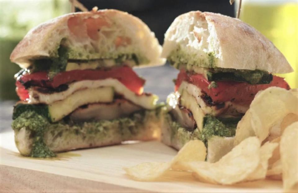 Grilled Halloumi and Veggie Sandwiches