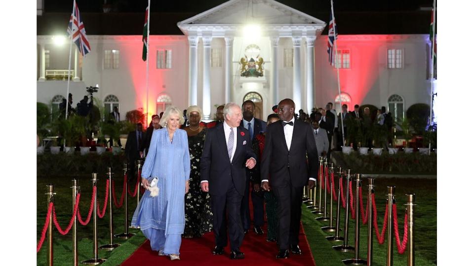 Charles and Camilla attend state banquet at State House