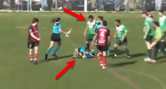 Footballer attacks female referee