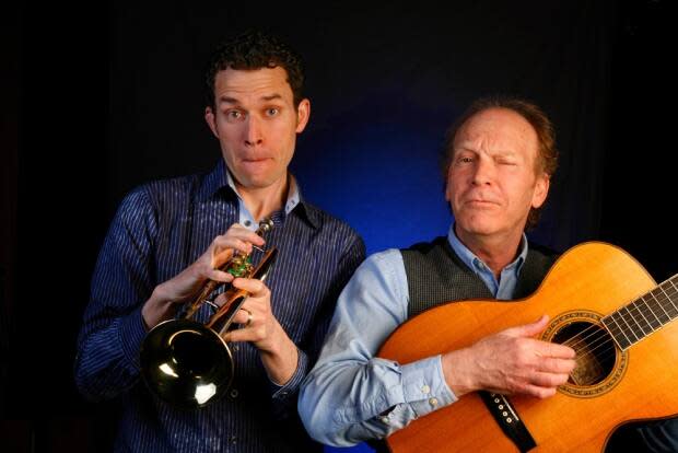 Musical comedy duo Patrick Ledwell, left, and Mark Haines will mix some new material with highlights from their previous shows for this summer's performances. (Pam Bernard Photography - image credit)