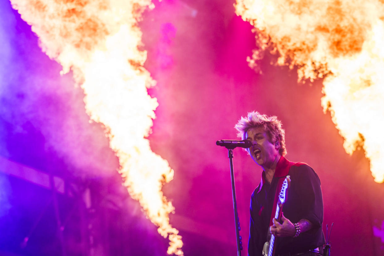 Billie Joe Armstrong of the band Green Day performs at an earlier date on the Saviours tour (Photo by Gina Wetzler/Getty Images)