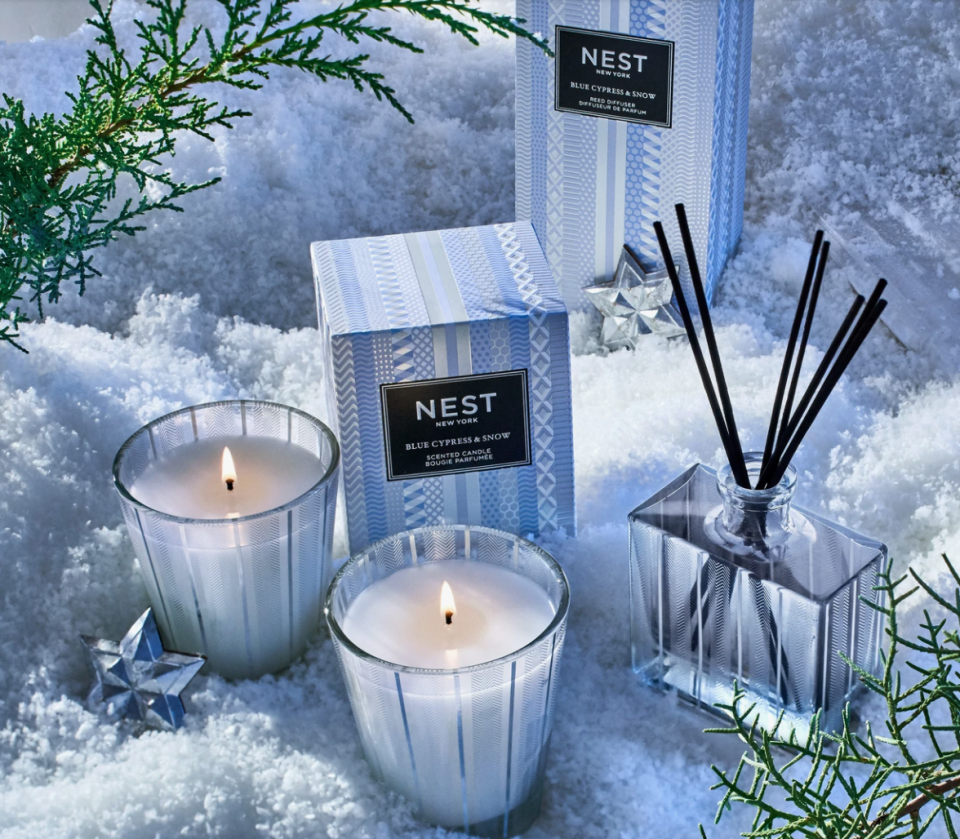 Nest offers both winter candles and scent diffusers that make great gifts for the holidays. 