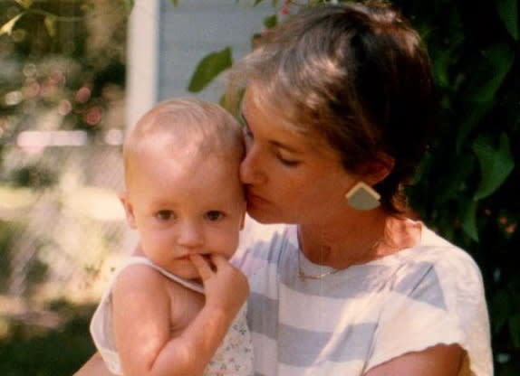 Laidback baby: Ross as a baby with his mother Lyn in 1985. Photo: Lyn Ulbricht.