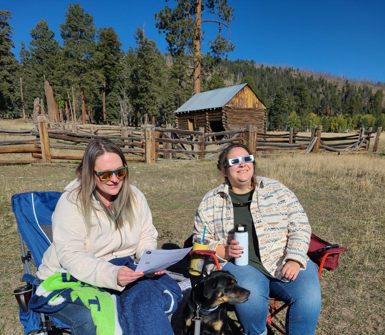 Eclipse Soundscapes observers will take notes on what they hear, see or feel during the April 8, 2024, total solar eclipse. These observers took notes in Valles Caldera National Preserve during the Oct. 14, 2023, annular eclipse.