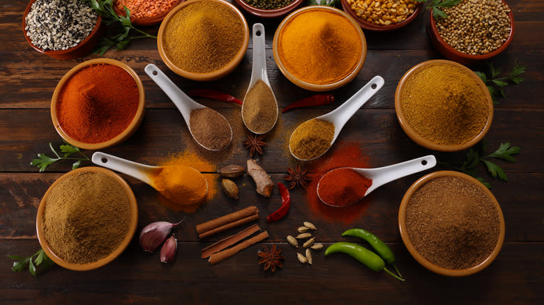 a variety of spices