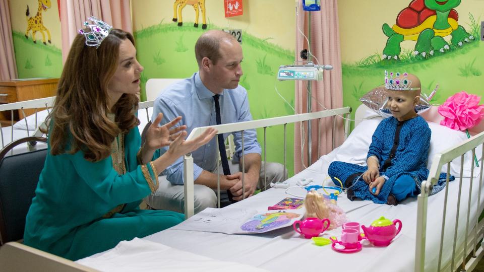 <p> This one isn’t goofy as much as it is utterly adorable and a reminder that she can put aside protocol and whatnot to just be silly and have fun, especially when it involves making one young girl’s dreams come true. </p> <p> During Prince William and Kate Middleton’s 2019 trip to Pakistan, she played dress up and indulged in a tea party with a young girl in a cancer hospital. </p> <p> We love the crown Kate chose here. </p>