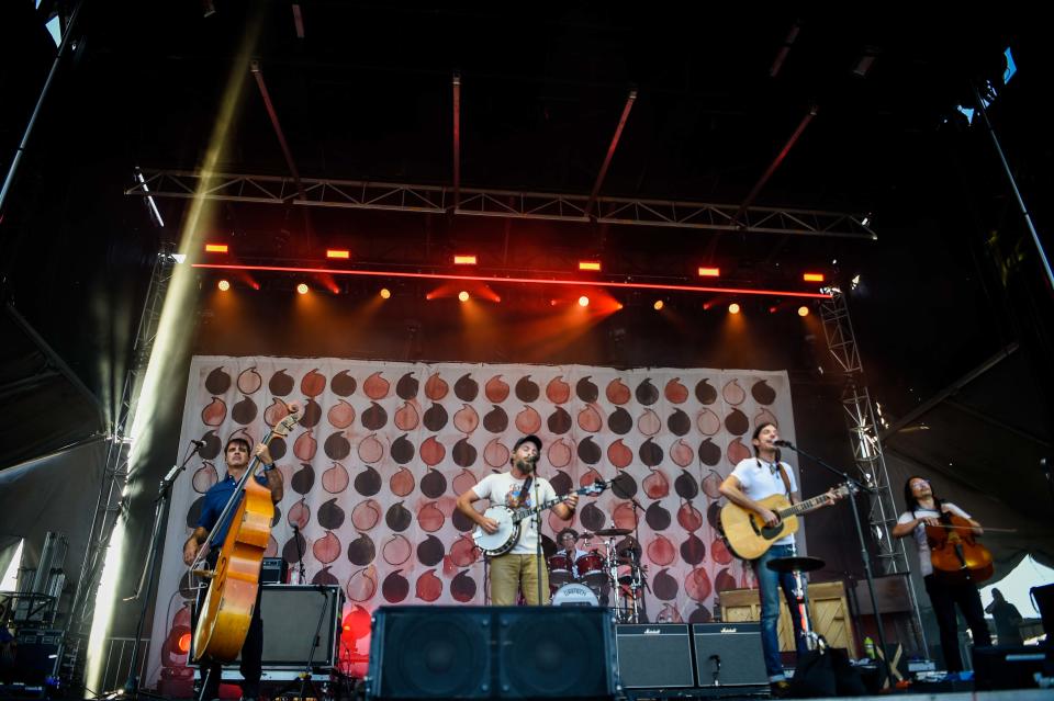 The Avett Brothers performs on the Gold Record Stage during the Pilgrimage Music Festival at  Harlinsdale Farm in Franklin, Tenn., Sunday, Sept. 25, 2022. 