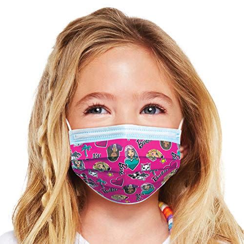 5) Disposable Kids' Face Mask, Barbie, 14 Count