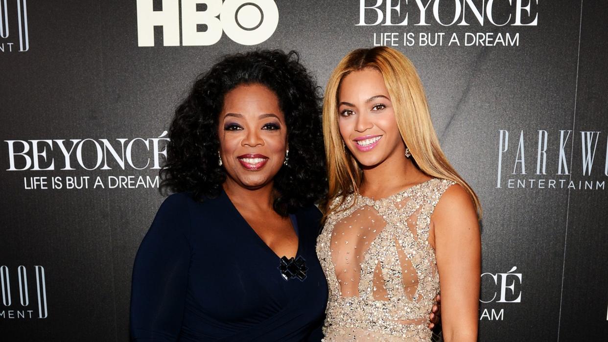 famous black women beyonce and oprah hbo documentary film beyonce life is but a dream new york premiere red carpet