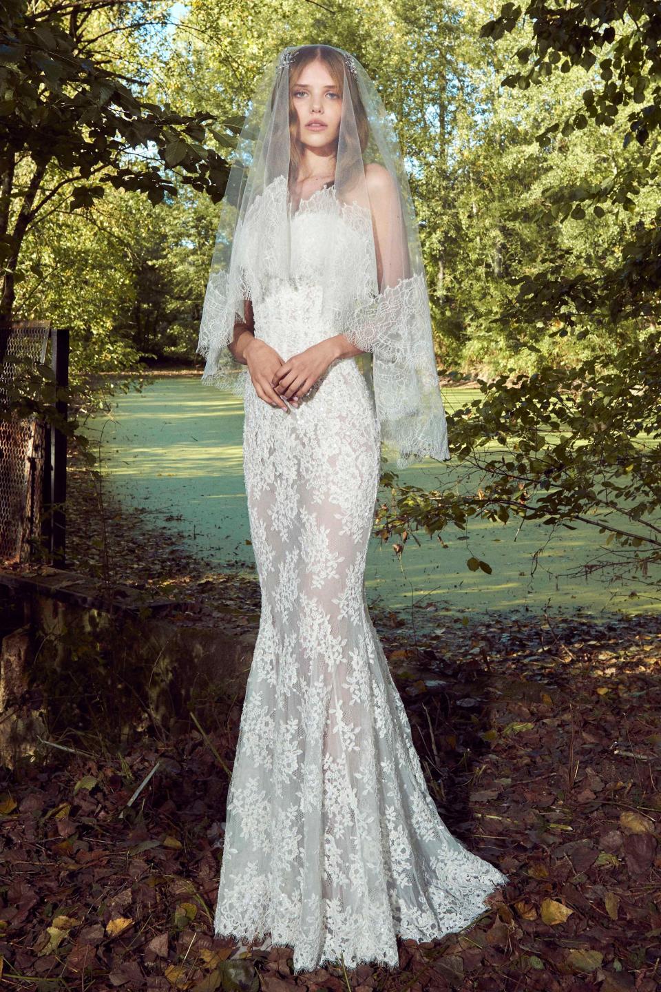 From over-the-top feathers to breezy caftans, these are the trends defining Fall 2019 bridal.