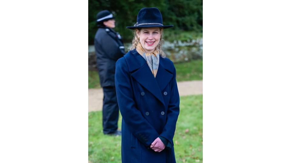 Lady Louise Windsor in a blue outfit
