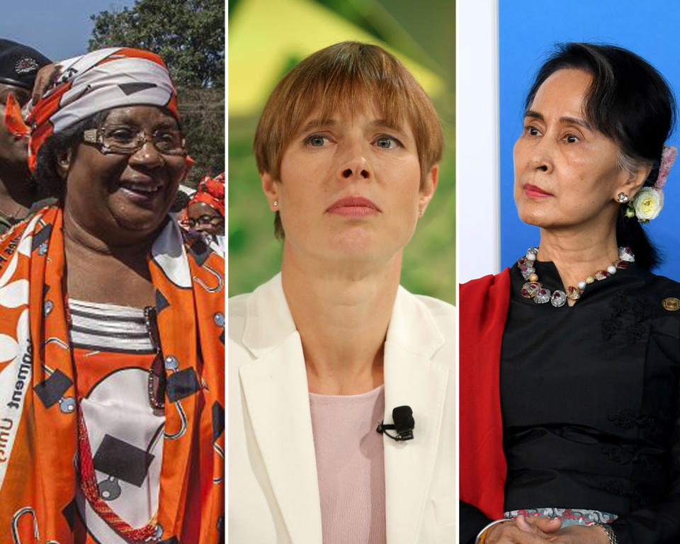 JOYCE BANDA, KERSTI KALJULAID, AUNG SAN SUU KYI (v.r.)