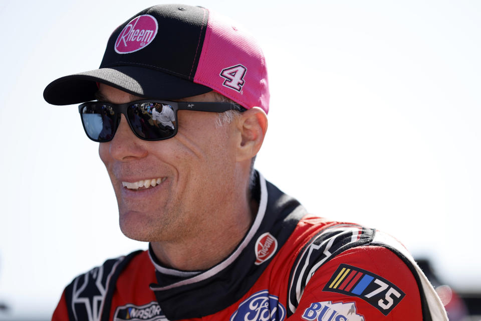 CONCORD, NORTH CAROLINA - OCTOBER 07: Kevin Harvick, driver of the #4 Rheem - Chasing a Cure Ford, waits on the grid during practice for the NASCAR Cup Series Bank of America ROVAL 400 at Charlotte Motor Speedway on October 07, 2023 in Concord, North Carolina. (Photo by James Gilbert/Getty Images)