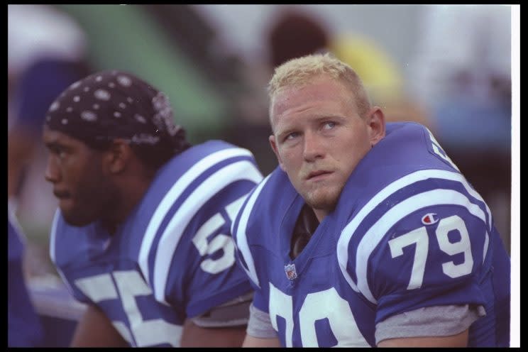 Steve Emtman (79) and Quentin Coryatt (55) were the first two picks of the 1992 draft. (AP)