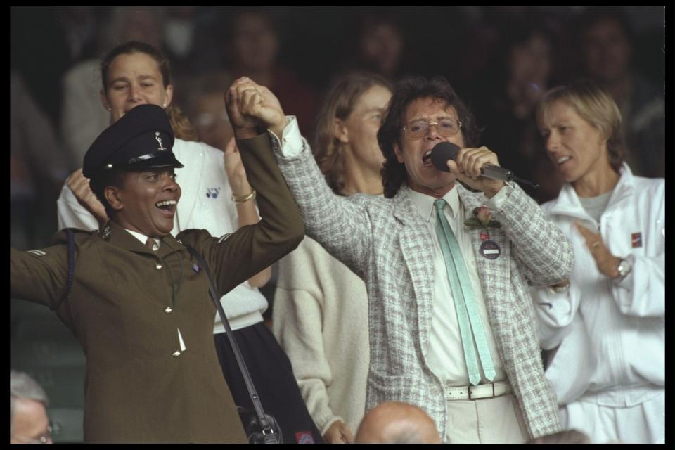 <p>In 1996, thousands of tennis lovers at Wimbledon were unhappy as rain lashed down and prevented play. Step forward Cliff Richard, tennis lover, to help while away those grey moments with a selection of songs from his back catalogue. Millions of tennis lovers on TV became unhappier… </p>