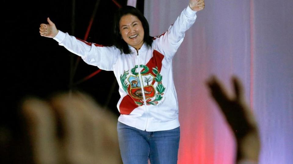 Keiko Fujimori en un mitin.