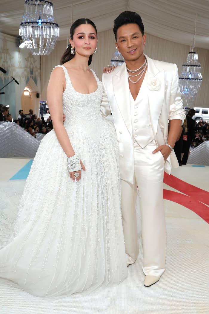 Alia Bhatt and Prabal Gurung attend The 2023 Met Gala Celebrating "Karl Lagerfeld: A Line Of Beauty" at The Metropolitan Museum of Art