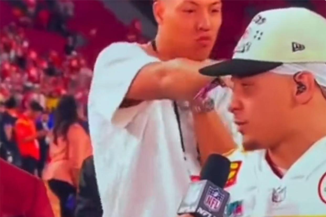 Patrick Mahomes' Brother Jackson Accidentally Crashes His Post-Super Bowl Win Interview