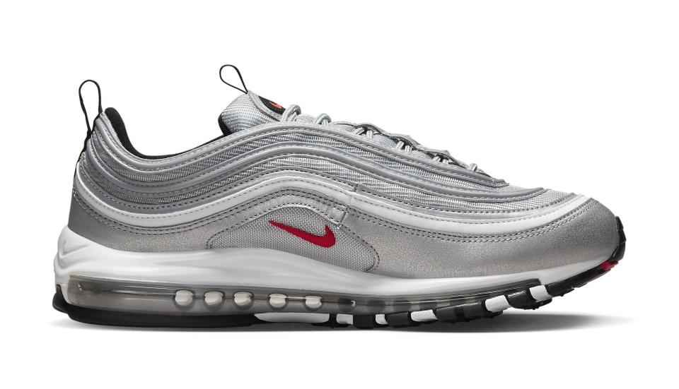 The medial side of the Nike Air Max 97 “Silver Bullet.” - Credit: Courtesy of Nike