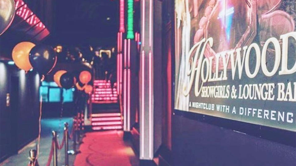 Seen here, a shot of the Hollywood Showgirls strip club on the Gold Coast.