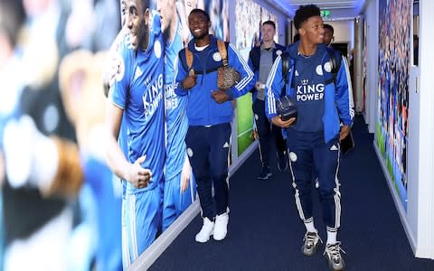  Wilfred Ndidi of Leicester City with Demarai Gray - Credit: Plumb Images/Leicester City FC via Getty Images