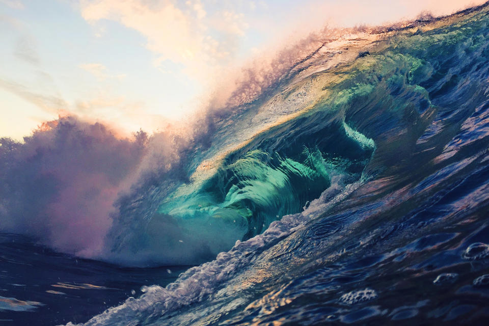 Vibrant wave photography