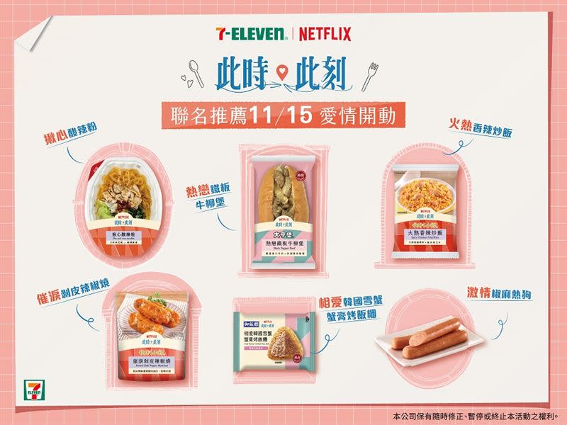 7-ELEVEN與Netflix影集《此時此刻》大玩跨界聯名。（圖／超商業者提供）