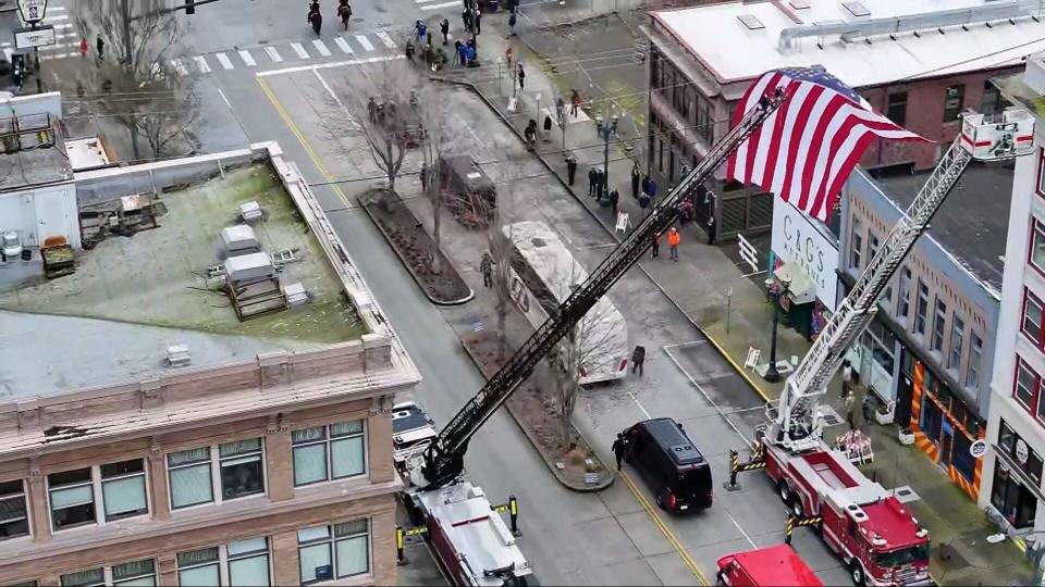 Procession for fallen Trooper Christopher Gadd.