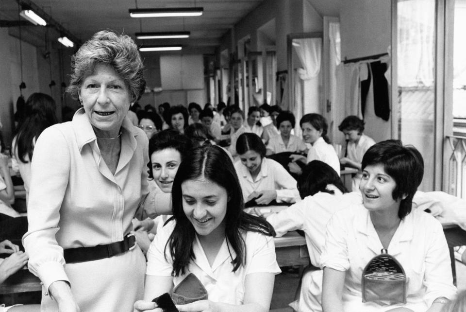 Mila Schön in her atelier, 1973.