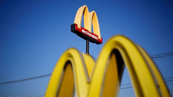 PHOTO: Signage is displayed outside a McDonald's Corp. fast food restaurant in Louisville, Kentucky, Jan. 14, 2019. (Luke Sharrett/Bloomberg via Getty Images, FILE)