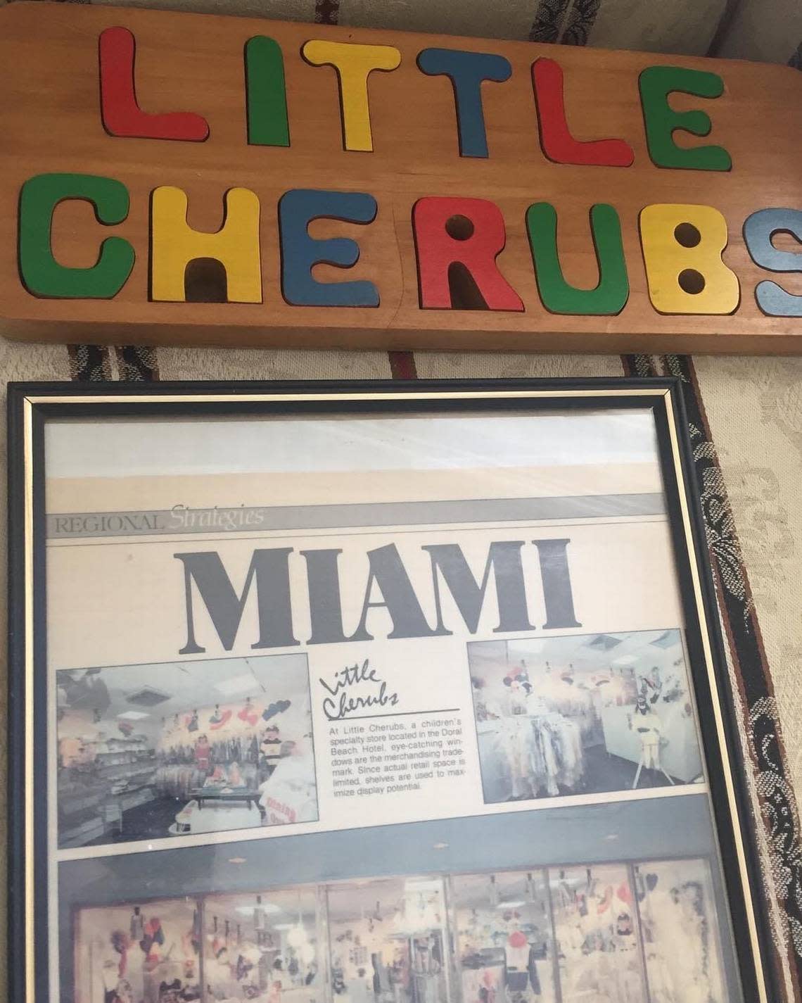 Shirley and Donald Kleinman ran Little Cherubs Fine Clothes for Children for 39 years. Their color-coordinated windows got write-ups in trade magazines in the U.S. and England. They started with a single shop in 1965 in the Carillon Hotel in Miami Beach and ended in 2004 with their shop in the old Doral Beach hotel. They moved the store to the Doral in 1977 after a fire at the Carillon and also had locations during their years in business at the Americana/Sheraton Bal Harbour and Eden Roc.