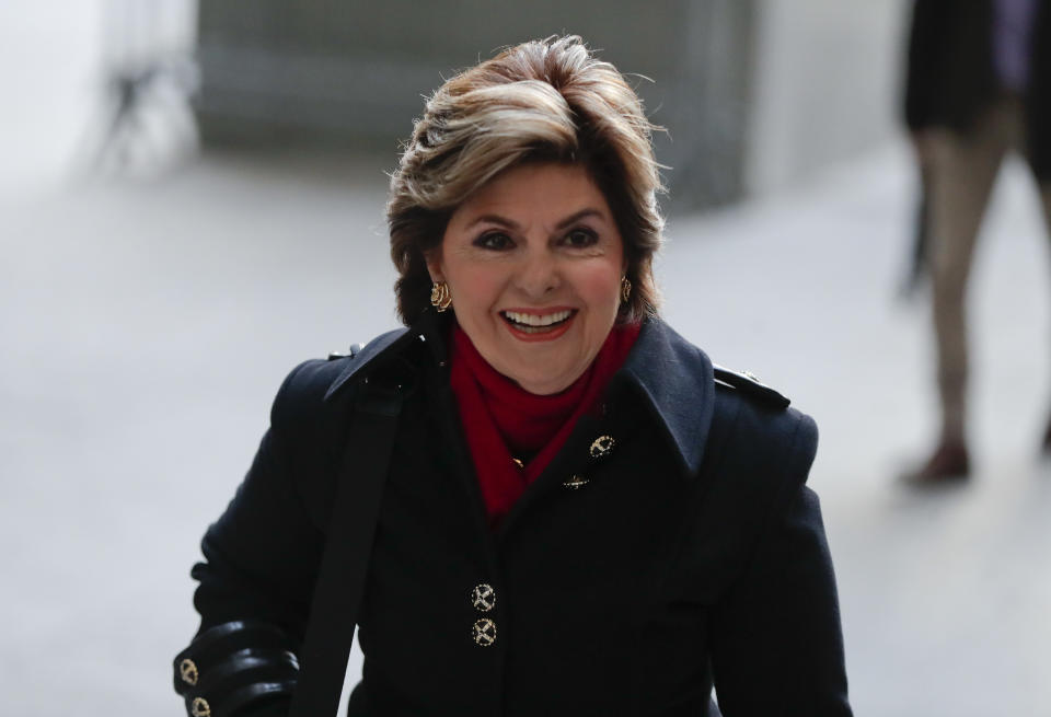 Attorney Gloria Allred arrives at New York Supreme Court, Thursday, Dec. 20, 2018, in New York. Judge James Burke will decide on the future of Weinstein's sexual assault case, which has been clouded by allegations that police acted improperly in the investigation that led to his arrest. (AP Photo/Julio Cortez)