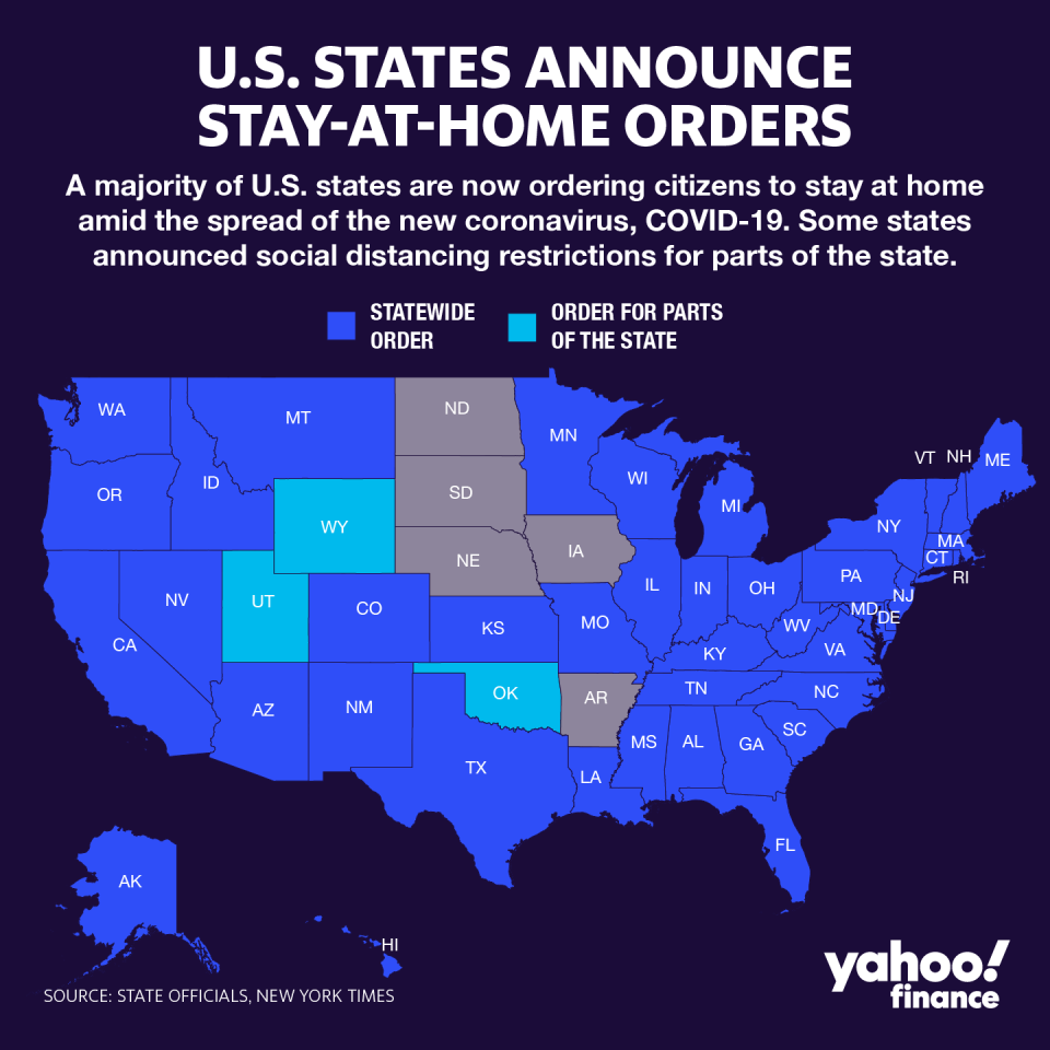 Most of America is on lockdown. (David Foster/Yahoo Finance)