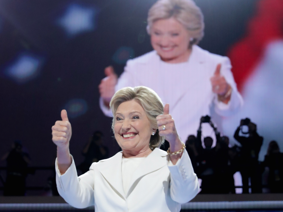 Hillary Clinton thumbs up