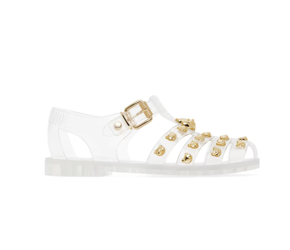 Jelly shoes cloutées Moschino