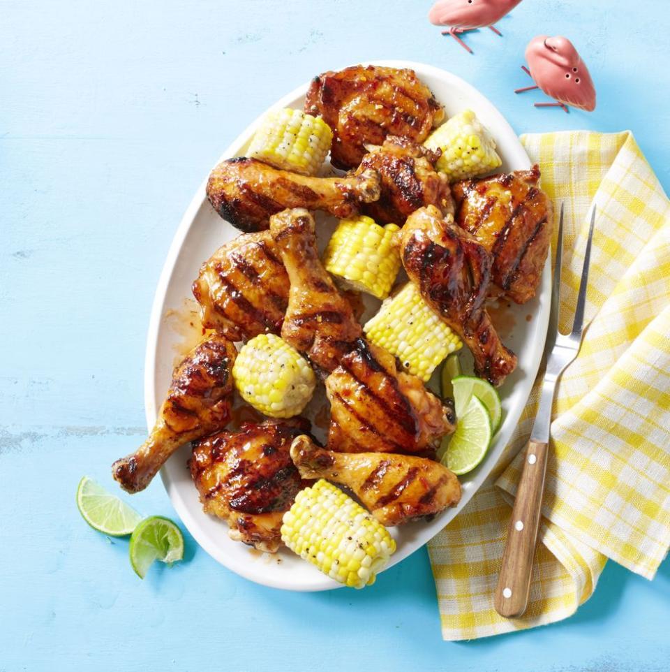 Apricot-Glazed Chicken and Corn