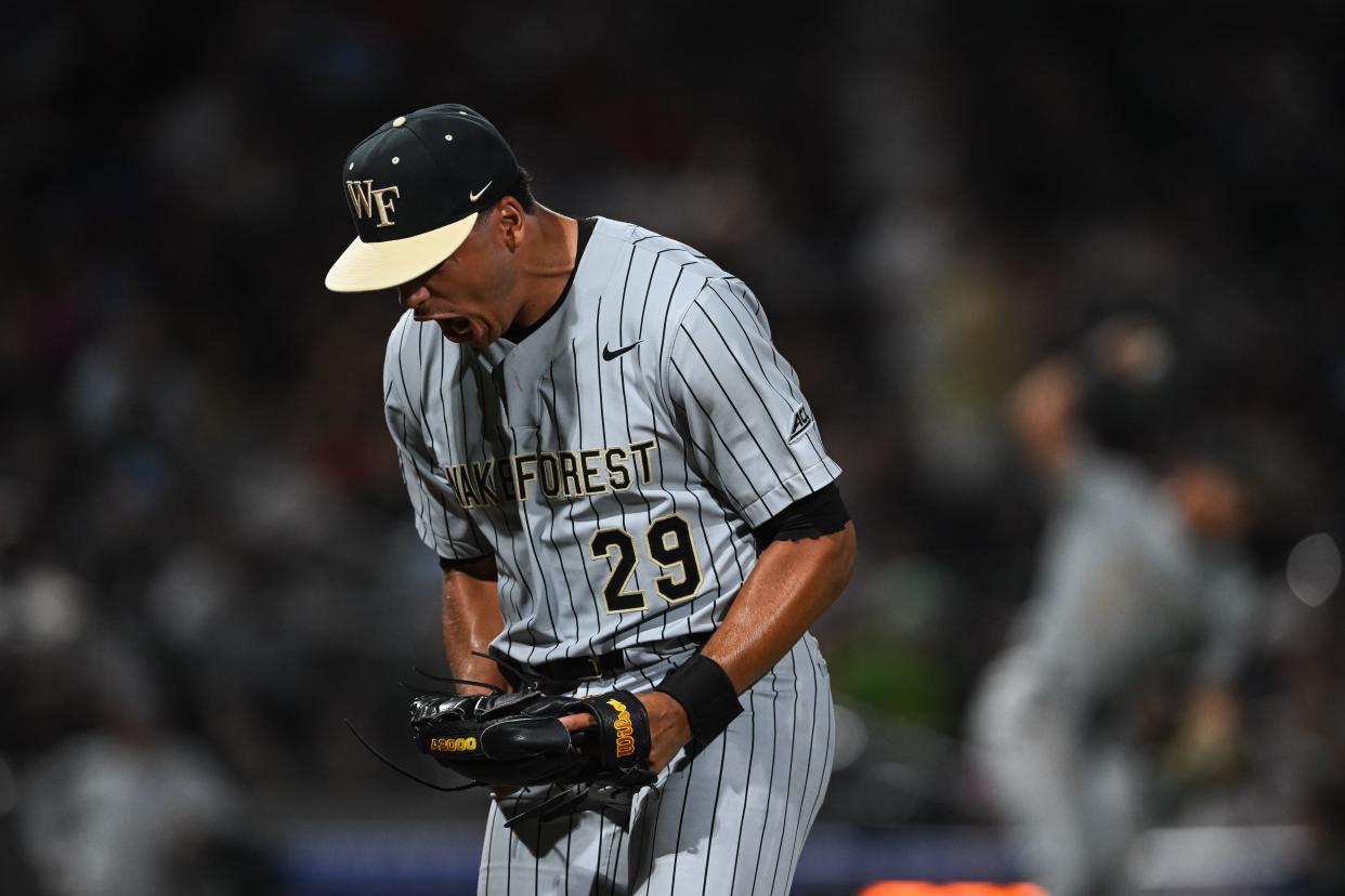 Wake Forest pitcher Chase Burns was sensational in the Demon Deacons' win against UNC at the ACC Tournament in Charlotte.