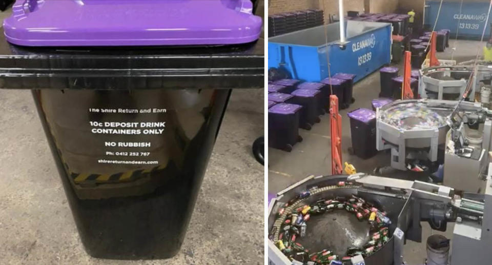 Purple bins in Sutherland save 100 cubic metres of rubbish from landfill each day. Source: Facebook