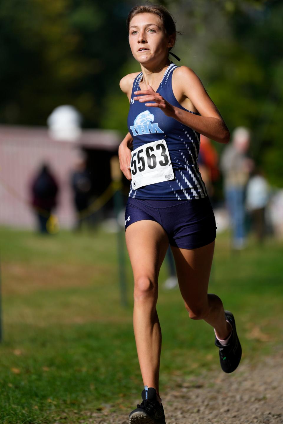 Leanna Johnston, of Immaculate Heart Academy, runs to a first place finish in the United race.  Thursday, September, 29, 2022